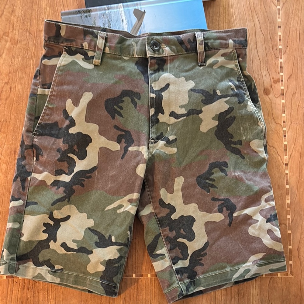 RVCA Green and Brown Cargo Shorts